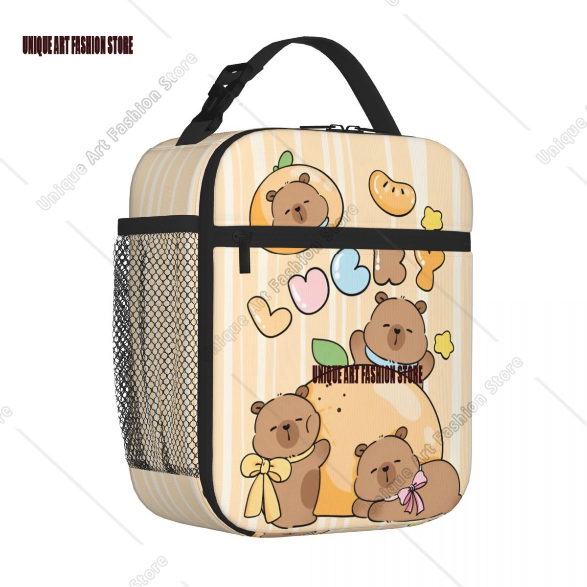 Tote Bag Sublimation - لطيف كابيبارا محظوظ معزول أكياس الغداء